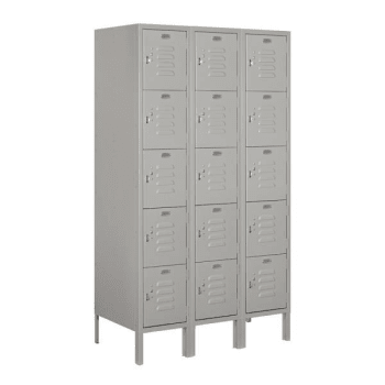 Image for Salsbury Industries® Gray-Five Tier Box-Standard Metal Locker 5 Feet X 18inches from HD Supply