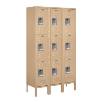 Image for Salsbury Industries® Tan-Triple Tier Standard Metal Locker 5 Feet X 12inches from HD Supply