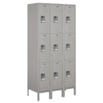 Image for Salsbury Industries® Gray- Triple Tier Standard Metal Locker 6 Feet X 18 Inches from HD Supply
