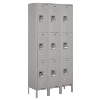 Image for Salsbury Industries® Gray- Triple Tier Standard Metal Locker 6 Feet X 12 Inches from HD Supply