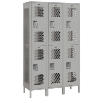 Image for Salsbury Industries® Double Tier-Gray-Vented Metal Locker 6 Feet X 18 Inches from HD Supply