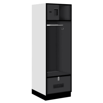 Salsbury Industries® Black 24 Inch Wide Designer Wood Open Access Locker
