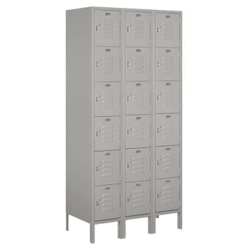 Salsbury Industries® Six Tier Box-Gray-Standard Metal Locker 6 Feet X 18 Inches