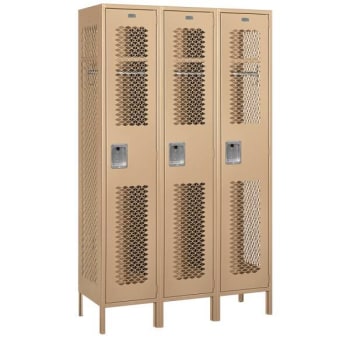 Image for Salsbury Industries® Tan-Single Tier Vented Metal Locker 6 Feet X 18 Inches from HD Supply