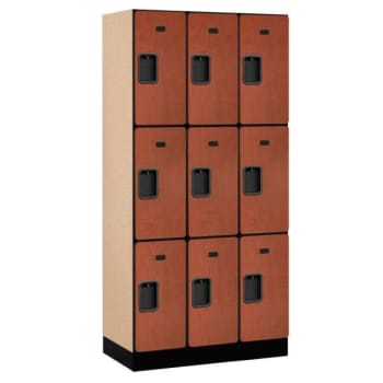 Image for Salsbury Industries® Cherry-Triple Tier Designer Wood Locker 6 Feet X 18 Inches from HD Supply