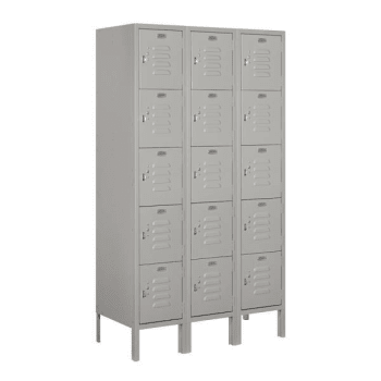 Image for Salsbury Industries® Gray-Five Tier Box-Standard Metal Locker 5 Feet X 15inches from HD Supply