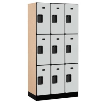Image for Salsbury Industries® Gray- Triple Tier Designer Wood Locker 6 Feet X 18 Inches from HD Supply