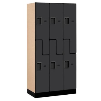 Image for Salsbury Industries® Black-Double Tier S Style-Wood Locker 6 Feet X 18 Inches from HD Supply