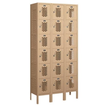 Image for Salsbury Industries® Tan Six Tier Box Vented Metal Locker 6 Feet X 12 Inches from HD Supply