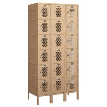 Image for Salsbury Industries® Tan-Six Tier Box Vented Metal Locker 6 Feetx18 Inches from HD Supply