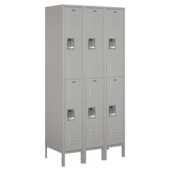 Image for Salsbury Industries® Gray- Double Tier Standard Metal Locker 6 Feet X 18 Inches from HD Supply