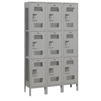 Image for Salsbury Industries® Triple Tier-Gray-Vented Metal Locker 6 Feet X 15 Inches from HD Supply