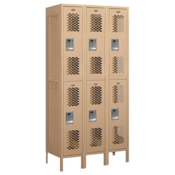 Image for Salsbury Industries®  Double Tier-Tan-Vented Metal Locker 6 Feet X 18 Inches from HD Supply