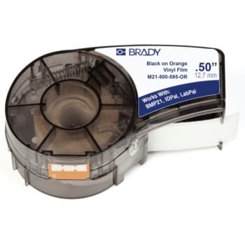 Image for Brady® HandiMark®  BMP21 Series Vinyl Labels 0.5" W x 21 ft L Orange from HD Supply