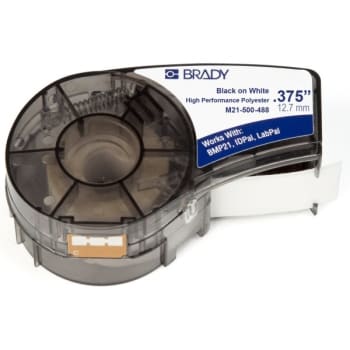 Brady® HandiMark® BMP21 WorkHorse Matte Poly Labels 0.375" W x 21 ft L White