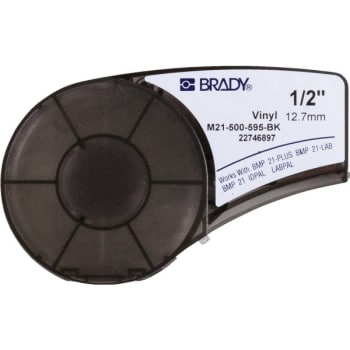 Image for Brady® HandiMark®  BMP21 Series Vinyl Labels 0.5" W x 21 ft L Black from HD Supply