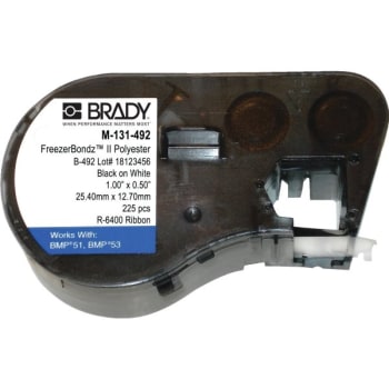 Brady® BMP51 FreezerBondz Polyester Lab Labels 1in H x 0.5in W White 180 Labels