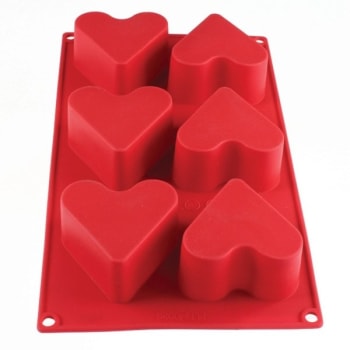 Image for Thunder Group® 4.4 Oz Heart High Heat Silicone Baking Mold With 6-Cavities from HD Supply