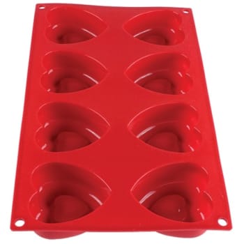 Image for Thunder Group® 2.4 Oz Heart High Heat Silicone Baking Mold With 8-Cavities from HD Supply