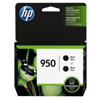 HP 950 L0S28AN#140 Standard Yield Black Original Ink Cartridge, Package of 2