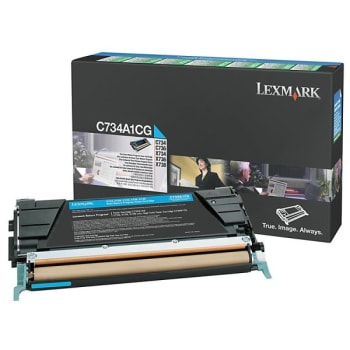 Lexmark™ C734a1cg Standard Yield Cyan Toner Cartridge