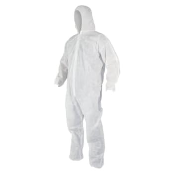 Image for SAS Safety® Polypropylene Hooded Coveralls Large Package Of 25 from HD Supply