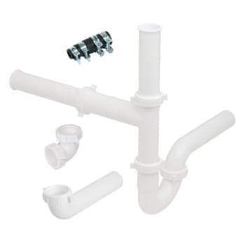 Double Bowl Kitchen Sink And Disposer Drain Kit With Offset