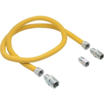 Dormont® Yellow Coated SS Gas Dryer Connector Kit 1/2" OD, 3/8" ID, 48" length