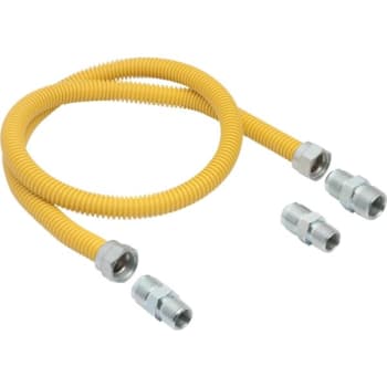 Dormont® 48" Yellow Coated Stainless Steel Gas Range Connector Kit 48" Length