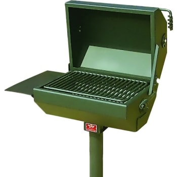 Covered Outdoor Charcoal Grill w/ Surface Mount Base