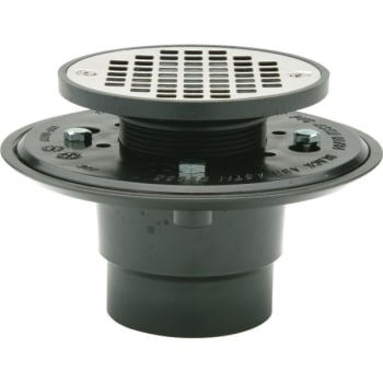 Zurn FD2254-AB2 - 2" ABS, Shower Drain With 4 1/4" Chrome-Polished Strainer