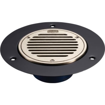 Image for Zurn FD2240-NH4-NT - 4" Cast Iron, Wood Deck Drain With Nickel Top from HD Supply