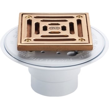Image for Zurn 2" PVC Shower Drain With 4 3/16" Polished Bronze Head Assembly from HD Supply
