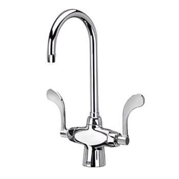 Image for Zurn Double Lab Faucet With 5-3/8" Gooseneck And 4" Wrist Blade Handles from HD Supply