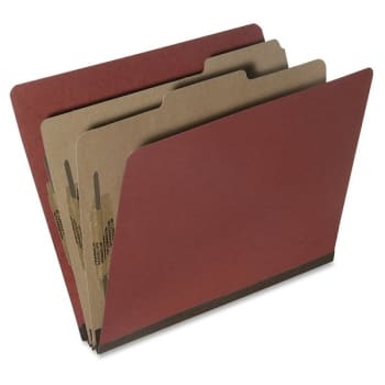 SKILCRAFT® Red Top Tab Classification Folder, Package Of 10