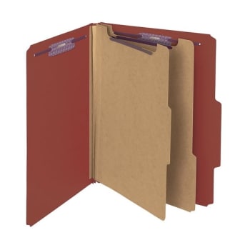 SMEAD® Red Pressboard Classification Folder, Package Of 10