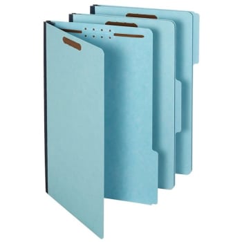 Globe-Weis® Pendaflex® Blue Pressboard Folder With Fastener Pack Of 25