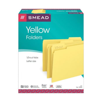 Image for SMEAD® Yellow File Folder, Package Of 100 from HD Supply