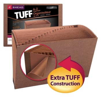 SMEAD® Tuff® 21-Pocket Brown Expanding File With Open Top