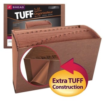 Image for Smead® Tuff® 31-Pocket Brown Expanding File With Open Top from HD Supply