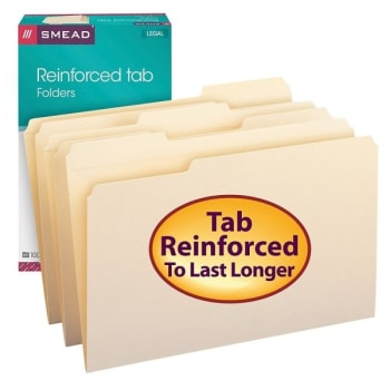 Image for SMEAD® Manila Reinforced Tab File Folder, Package Of 100 from HD Supply