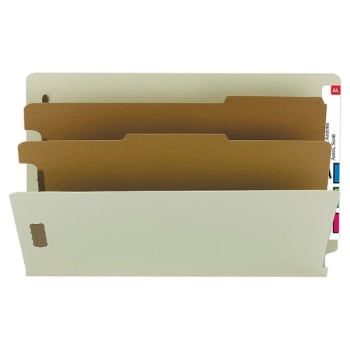 Image for SMEAD® Gray/Green 2-Divider End Tab Classification Folder, Package Of 10 from HD Supply