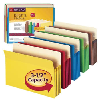 Image for SMEAD® Assorted Color File Pocket, Package Of 5 from HD Supply