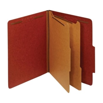 Office Depot® Red Pressboard Classification Folder 8-1/2" X 11" Pack Of 10