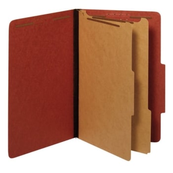 Office Depot® Red Pressboard Classification Folder With Fastener Pack Of 10