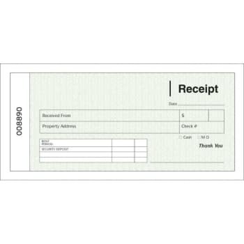 Image for Rent Receipt Book Duplicate Light Green With imprint from HD Supply