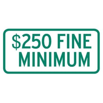 Image for Ohio 250 Dollar Fine Minimum Disabled Parking Sign, Reflective, 12 x 6" from HD Supply