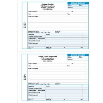 Personalized Maintenance Request Book, 2-to-a-Page, Blue Design