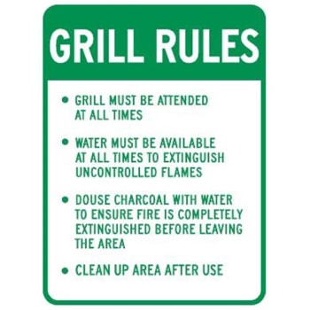 Image for Grill Rules Sign, Non-Reflective, 18 X 24" from HD Supply