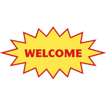 Image for Coroplast Welcome Starburst, Yellow, 22 X 11" from HD Supply